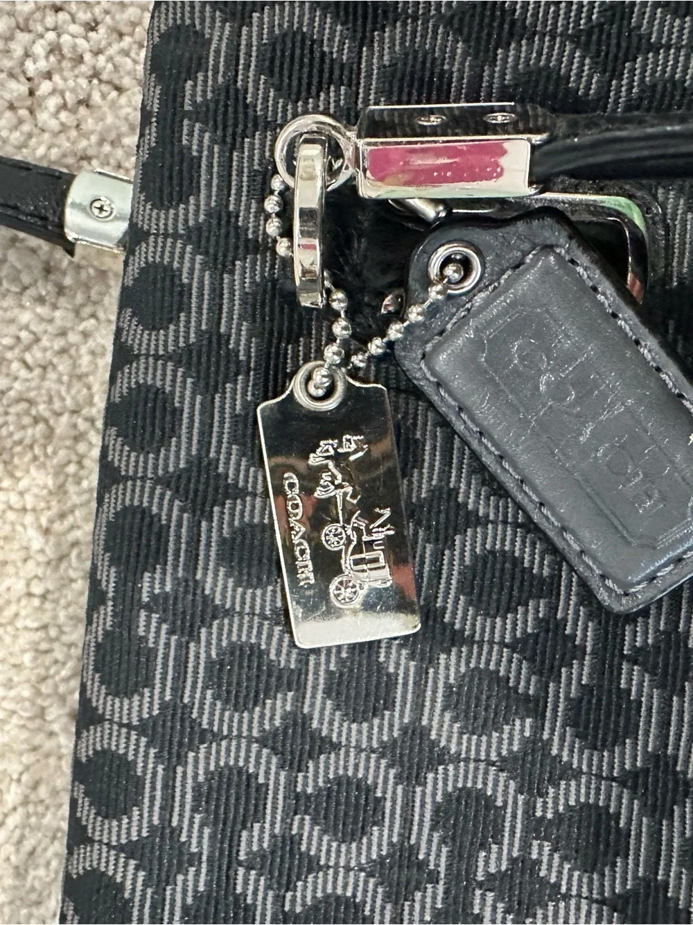 Coach Black Monogram Shoulder Bag